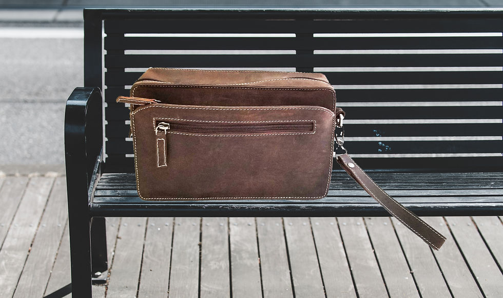Thumbnail: Leather oil distress toiletry cross