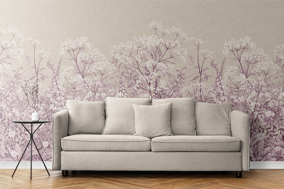 Thumbnail: WALLCOVERING. Spring Tonic Moonlight Mural in Paschal Moon (Pale Pink)