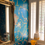 Thumbnail: WALLCOVERING. Japanese Quince, in 'Umi Turquoise' (Teal) Japanese Mural