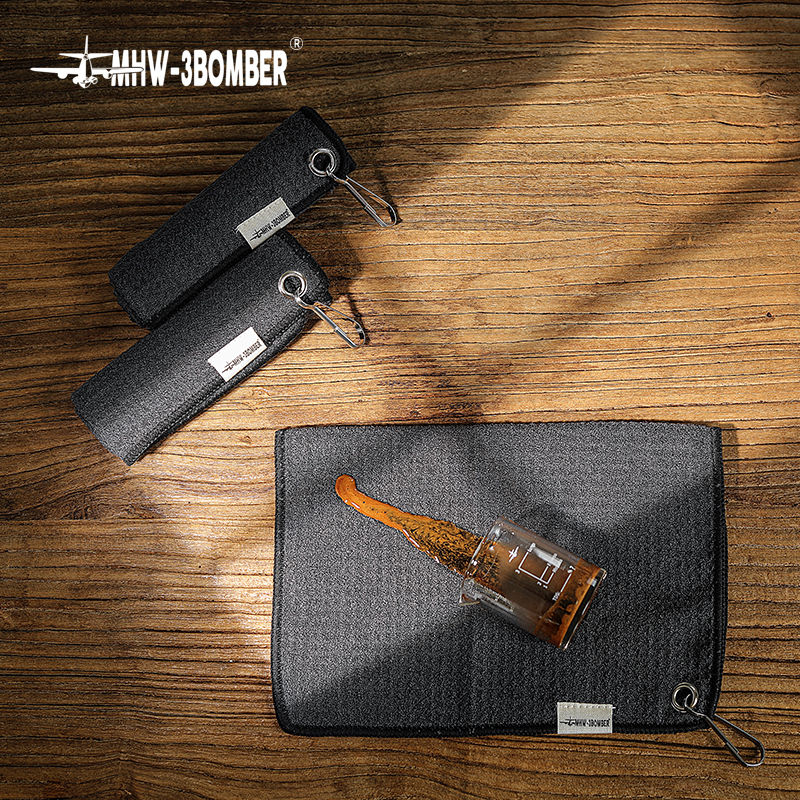 Thumbnail: Coffee Bar Cleaning Towel with Hanging Ring - Black