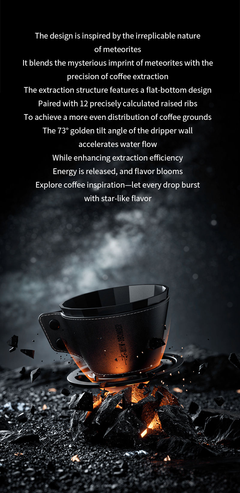 Thumbnail: Meteorite Coffee Dripper - Obsidian Black