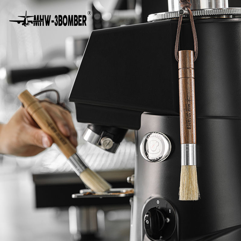 Thumbnail: Barista Wings Cylindrical Brush - Walnut Handle