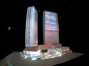 Maquete 3D animada, com projeção mapeada