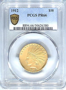 1912 $10 PR66 eagle