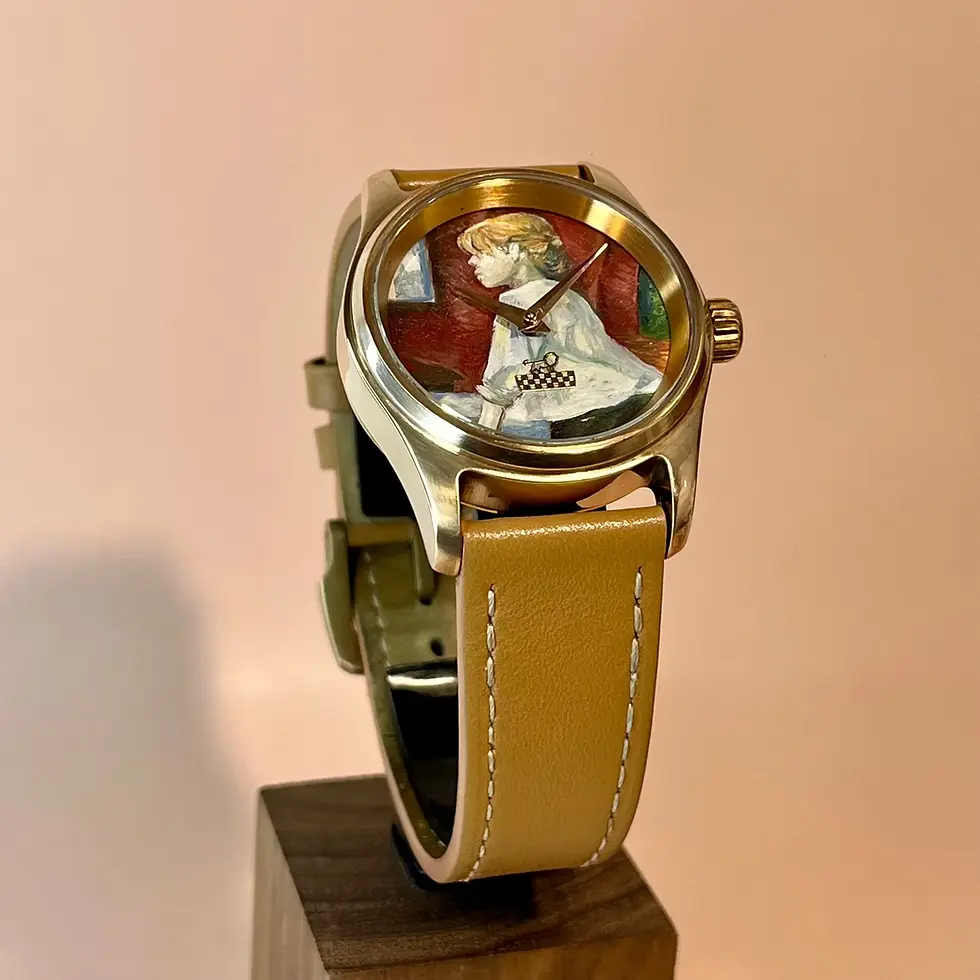 Miniature : Vue de face montre Toulouse-Lautrec La Blanchisseuse, peinture post-impressionniste sur cadran d'art