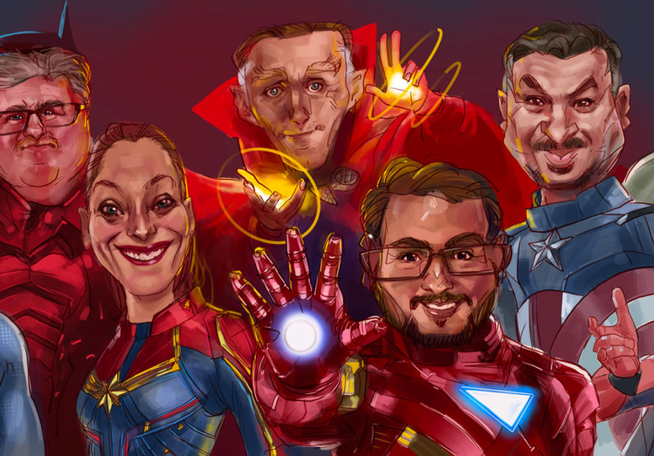 Caricature Super Héros d'après Photos