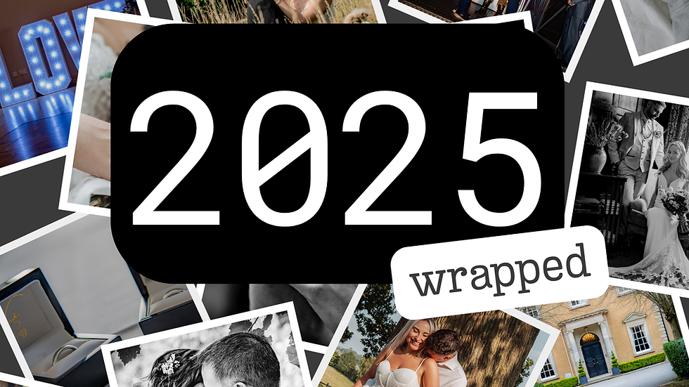 2025 wrapped collage showing real wedding moments photographed by Jonathan David Photography across the UK