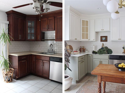 cabinet painting with a lacquer paint