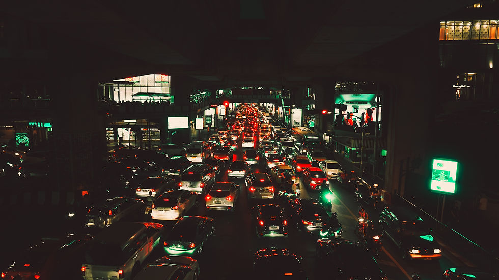 an image contain with cars in red light on a road traffic
