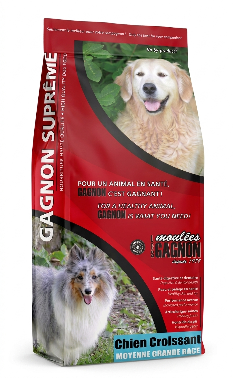 Les Moulées Gagnon Nourriture Pour Chien Chiot Moyenne Grande Race Moyenne Croquette