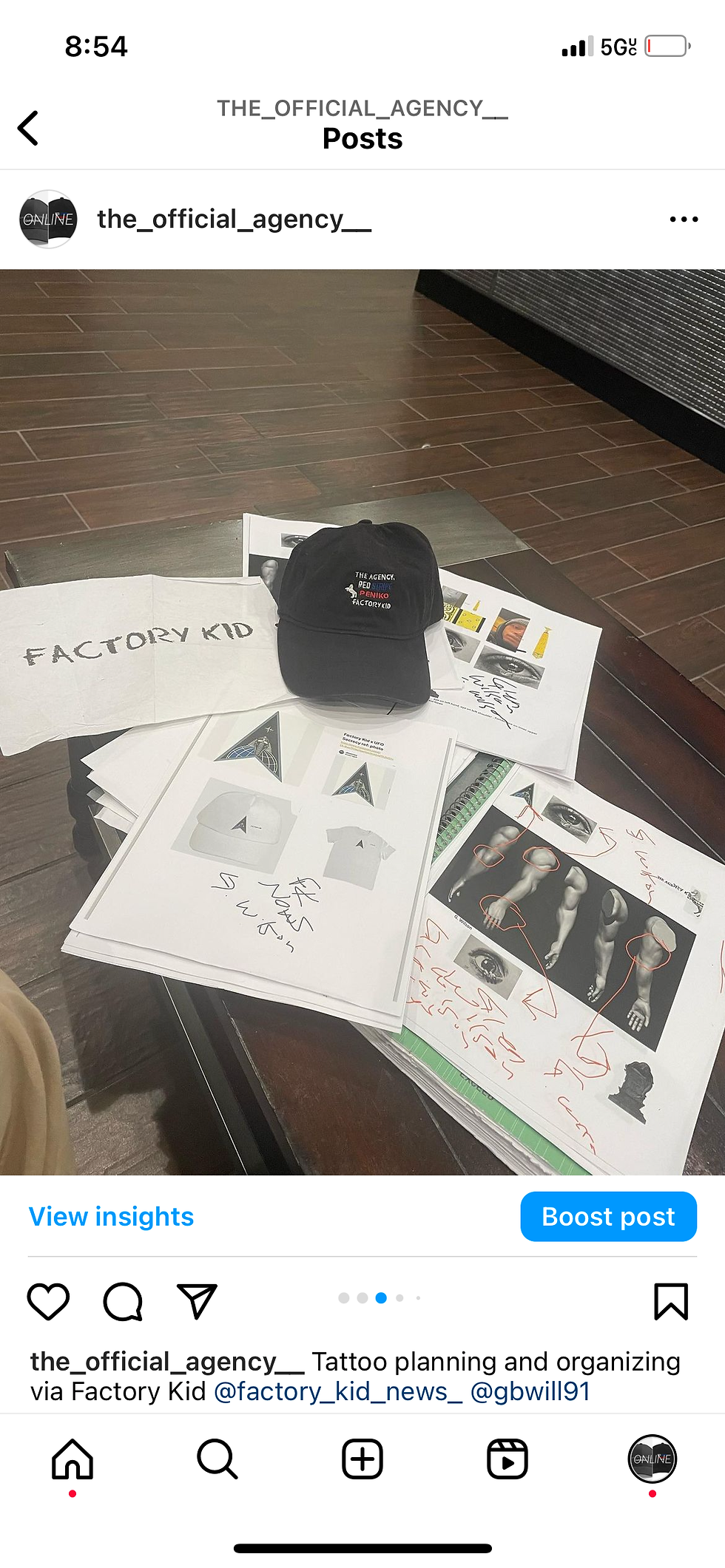 Thumbnail: Factory Kid x tattoo planning via Factory Kid News 