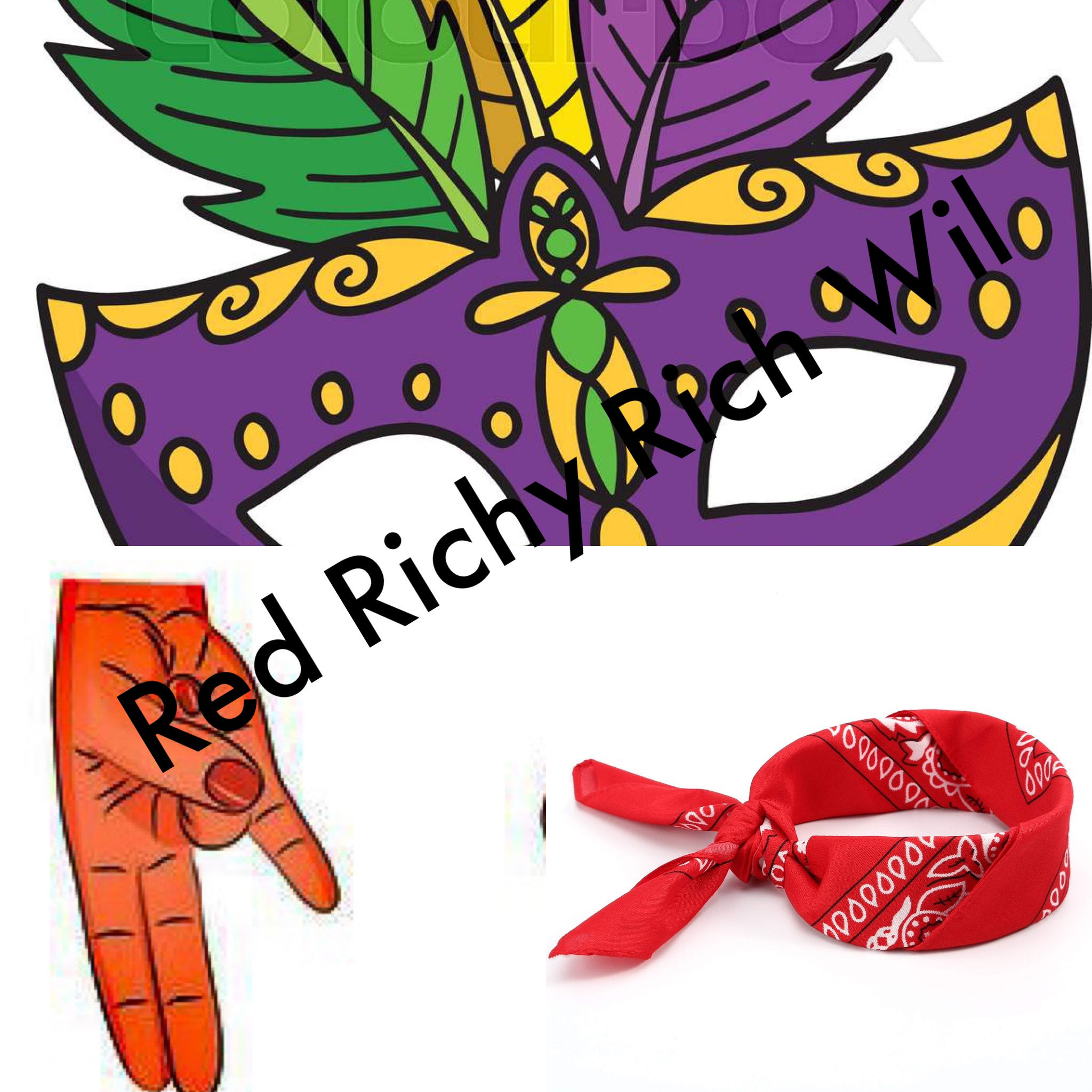Mardi Gras Red Richy Rich Wil hoodie FR 
