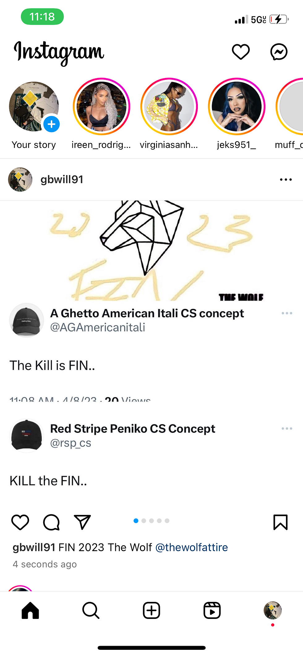 Thumbnail: The Wolf FIN hats and t-shirts 