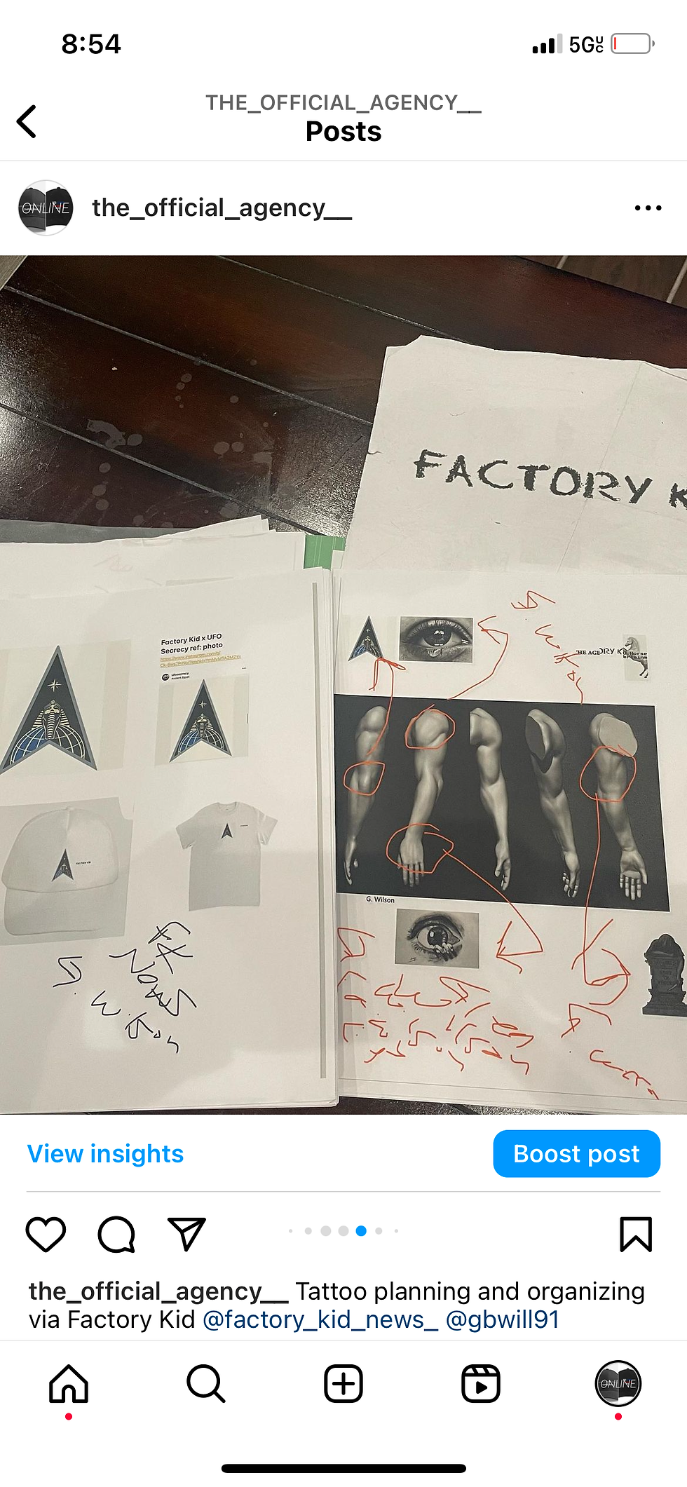 Thumbnail: Factory Kid x tattoo planning via Factory Kid News 