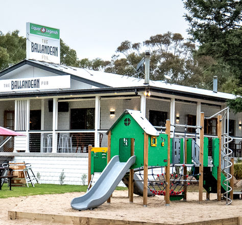 Outside of the Ballandean Pub including a large playground for the kids!