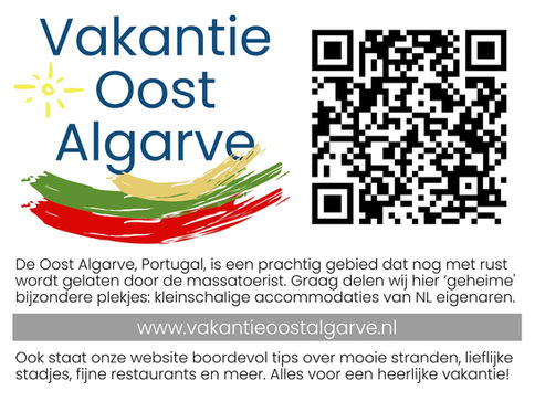 logo, tekst QR code bord vakantiebeurs