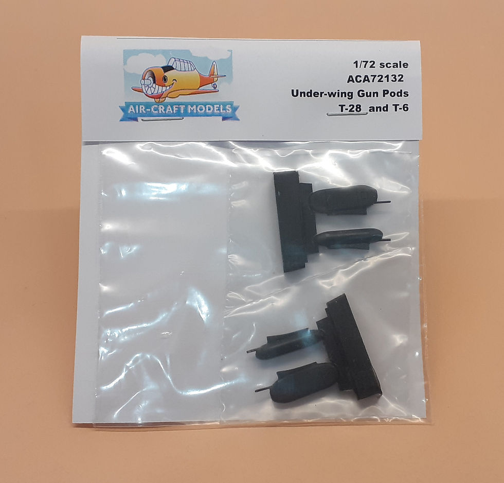 Air-Craft Models ACA72132, North American T-6 Texan & T-28 Trojan, under-wing Gun Pods, resin accessory set in 1/72nd scale.