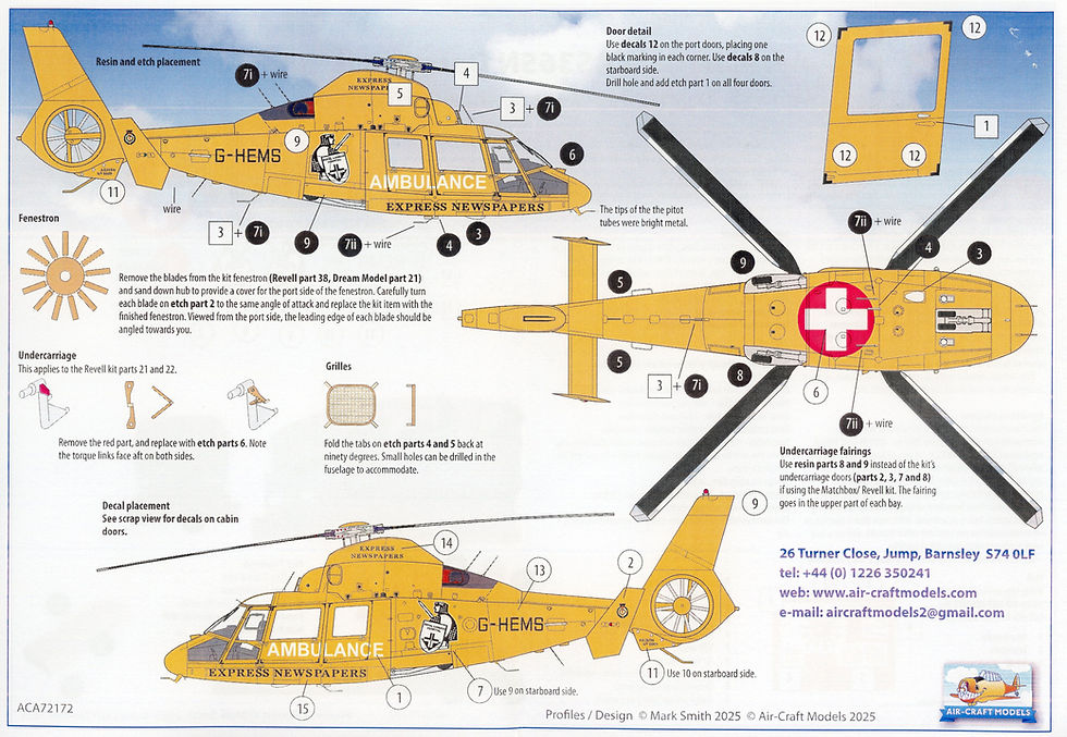 Thumbnail: Air-Craft Models ACA72172, Eurocopter AS365N Dauphin II, G-HEMS, London Air Ambulance in Express Newspapers scheme, a resin u