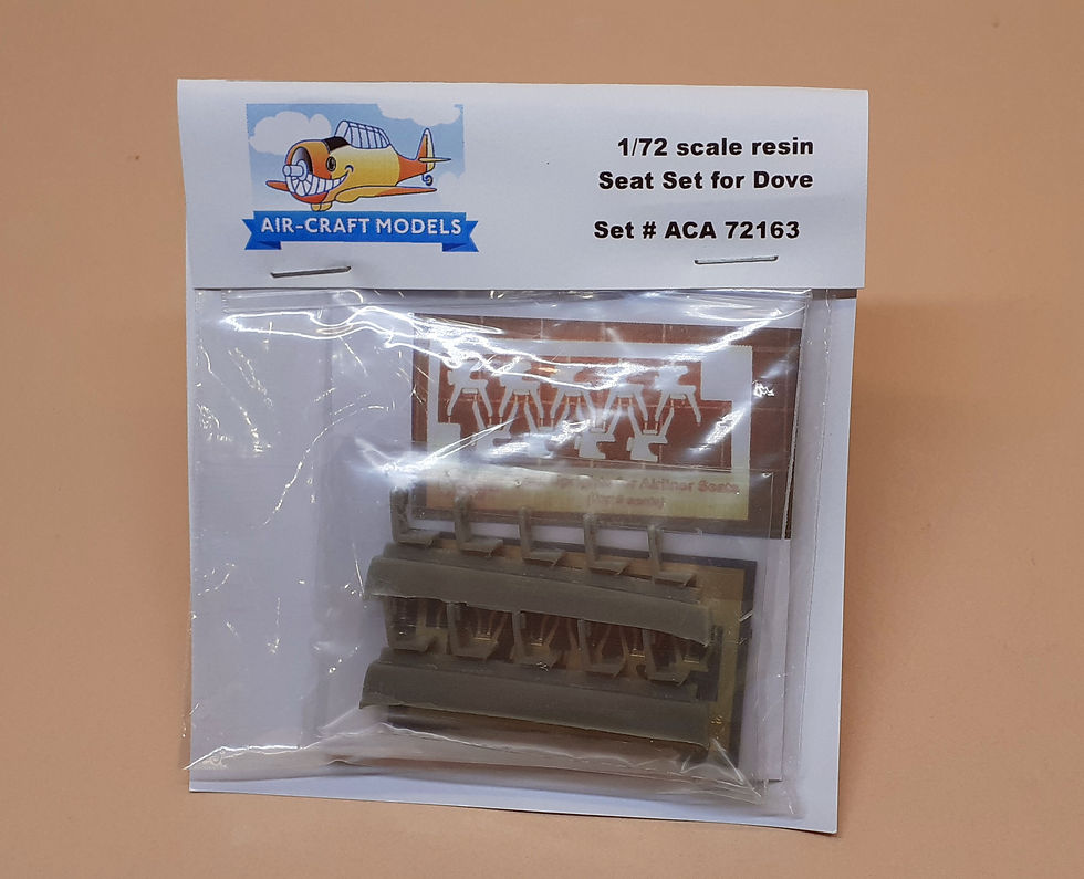 Air-Craft Models ACA72163. De Havilland Dove seat set, a resin & photo-etch accessory set in 1/72nd scale.