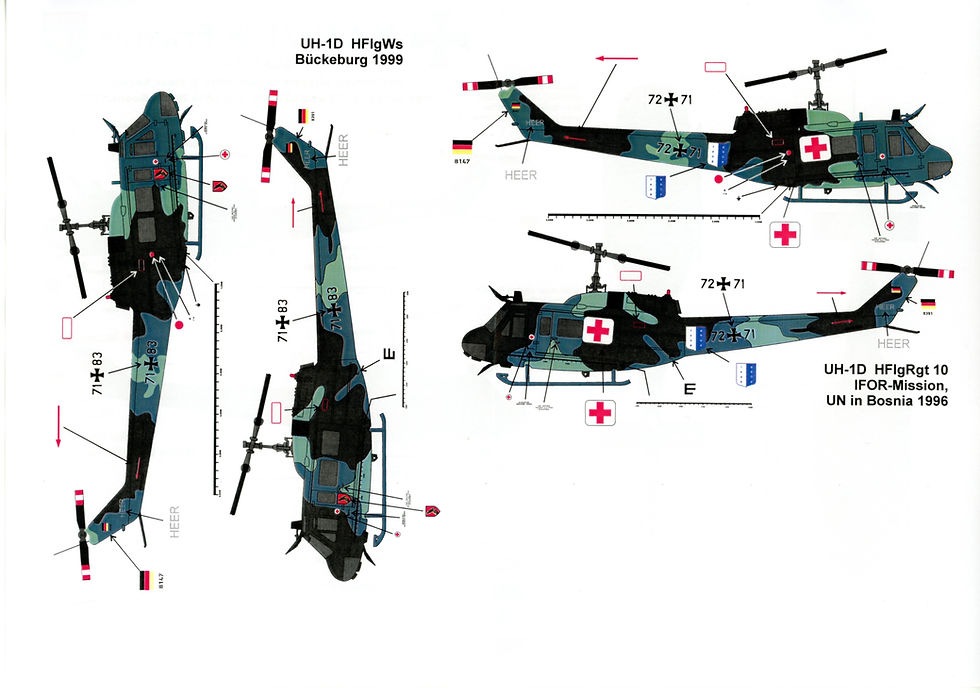 Thumbnail: Air-Craft Models ACA72101, the Bell UH-1D in German military service, a resin update set with decals in 1/72nd scale.