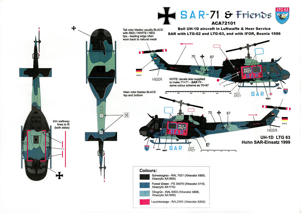 Thumbnail: Air-Craft Models ACA72101, the Bell UH-1D in German military service, a resin update set with decals in 1/72nd scale.
