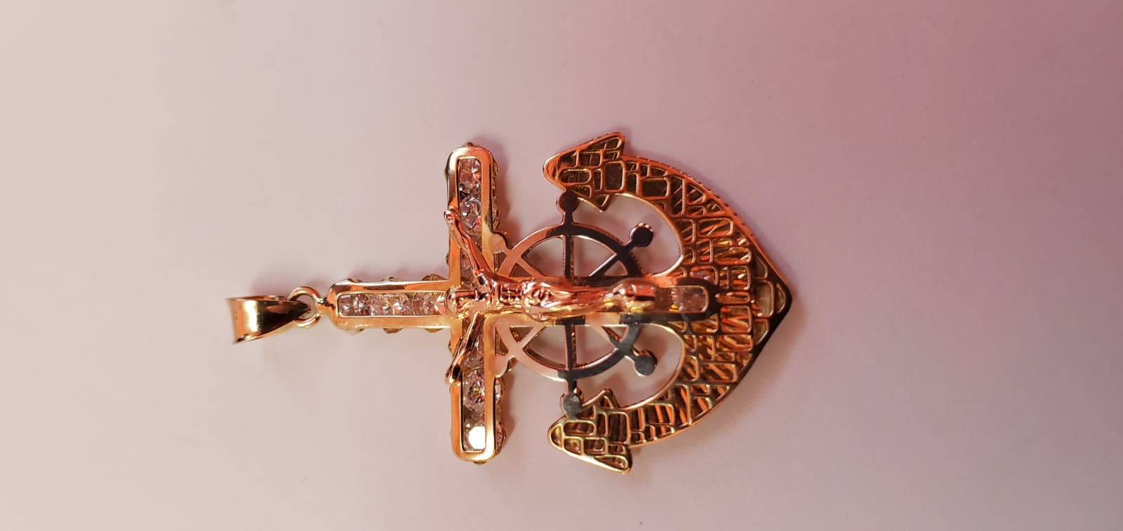 Anchor With A Cross Necklace Pendant