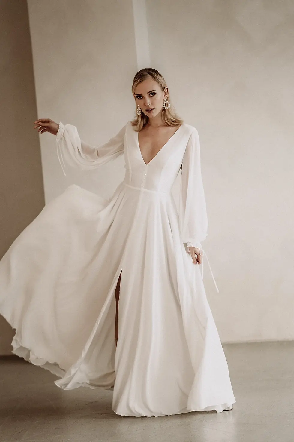 Luftig-leichtes Brautkleid aus Chiffon