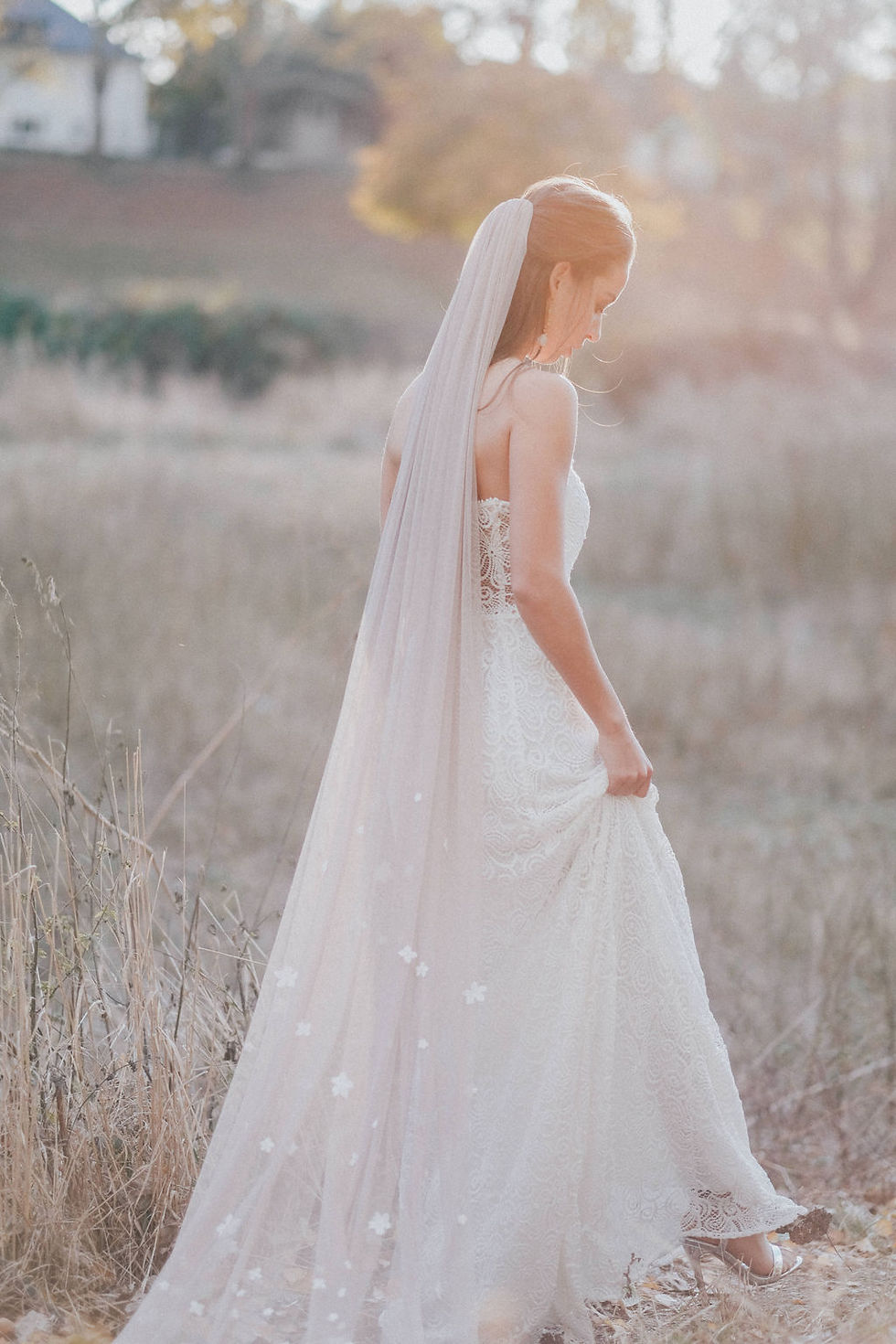 Miniaturbild: Schleier mit 3D Blüten