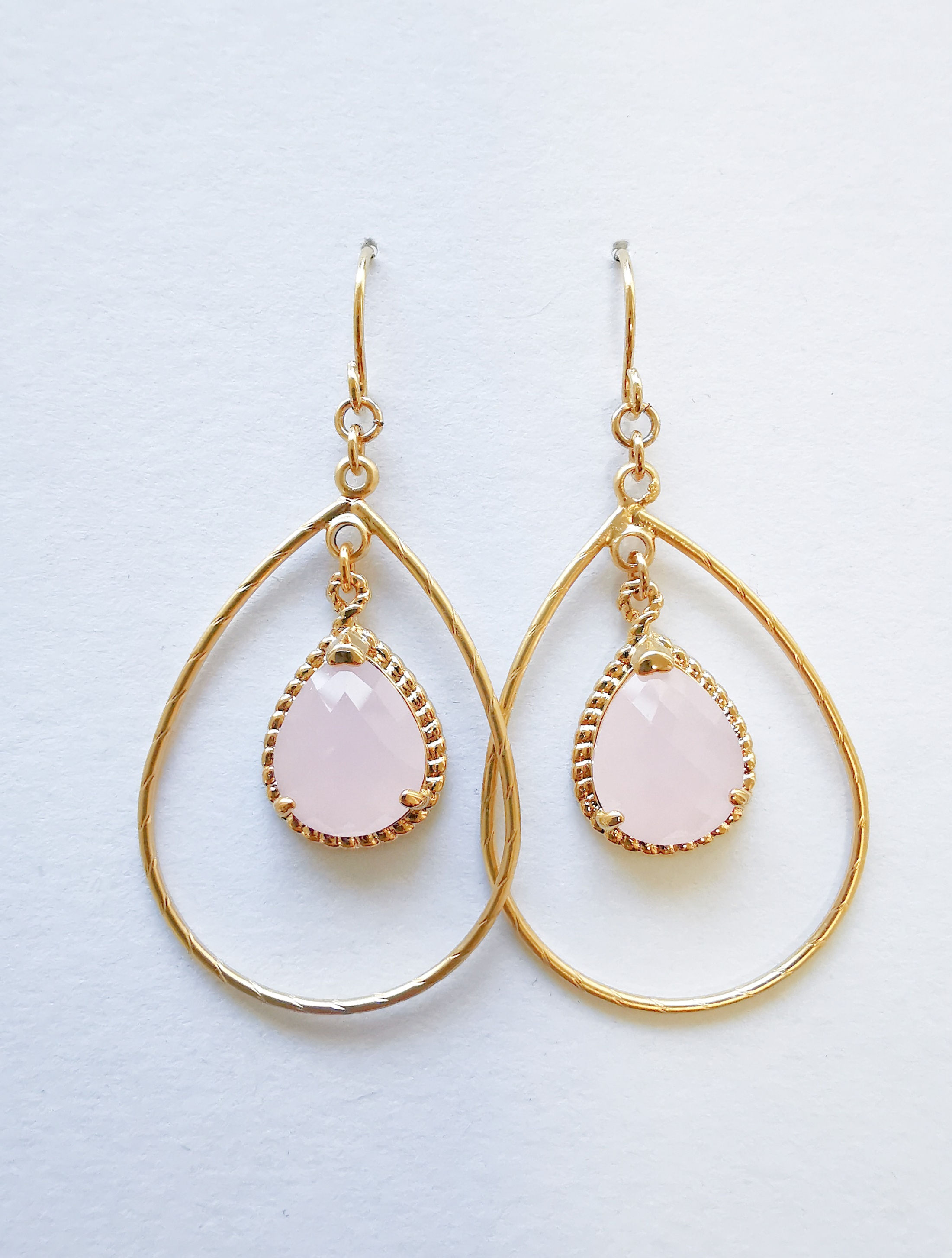 Chandelier Ohrringe Rosenquartz