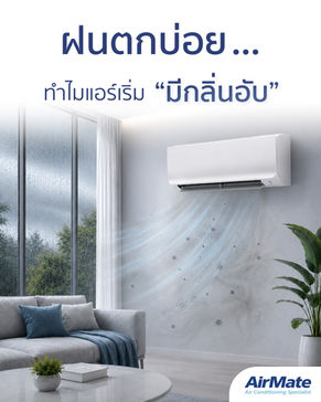 ฝนตกบ่อย... ทำไมแอร์เริ่ม “มีกลิ่นอับ”