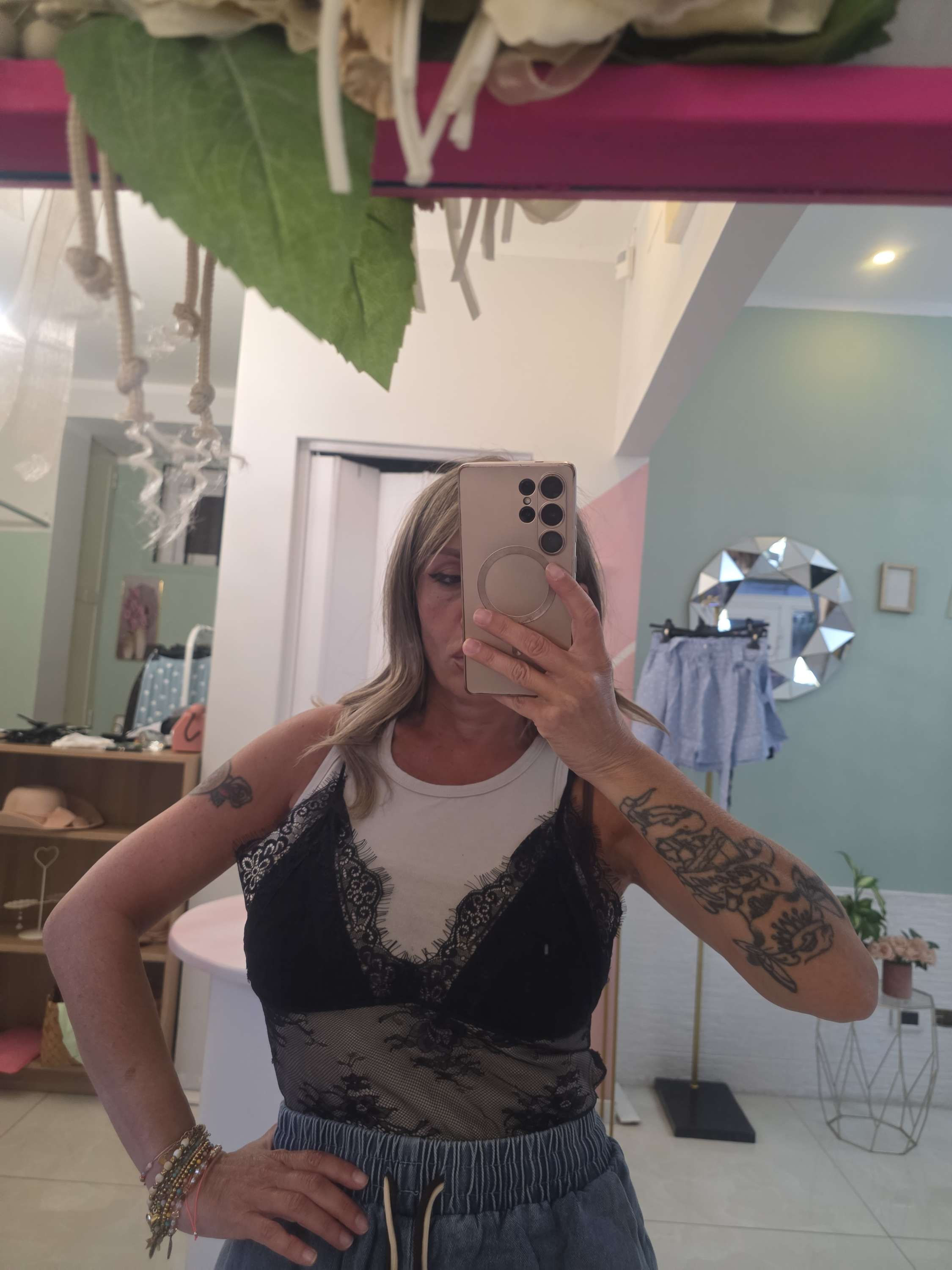 Top piu corsetto pizzo