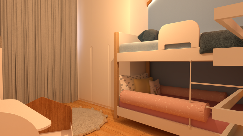 Dormitório para menina e menino em apartamento