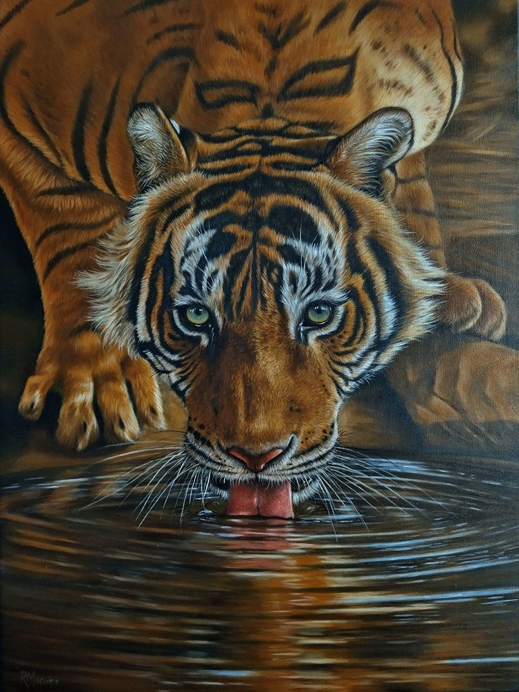 tiger oil painting