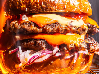 Burger on fire