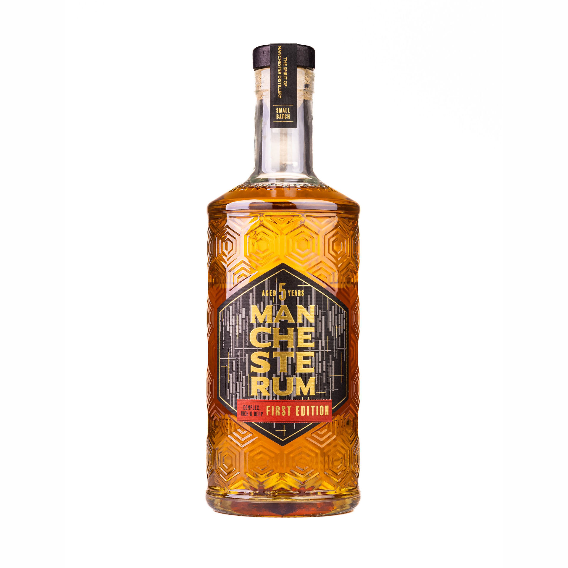 A white background image of sprit of manchesters new rum
