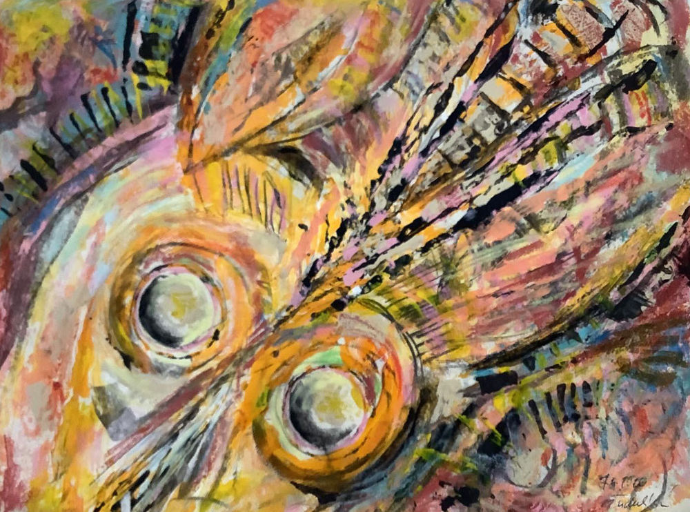 Microworld of the bee XXV., mixed media on paper, 35 x 27 cm, 2020.jpg