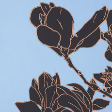 Black and Gold Florals Acrylic Painting