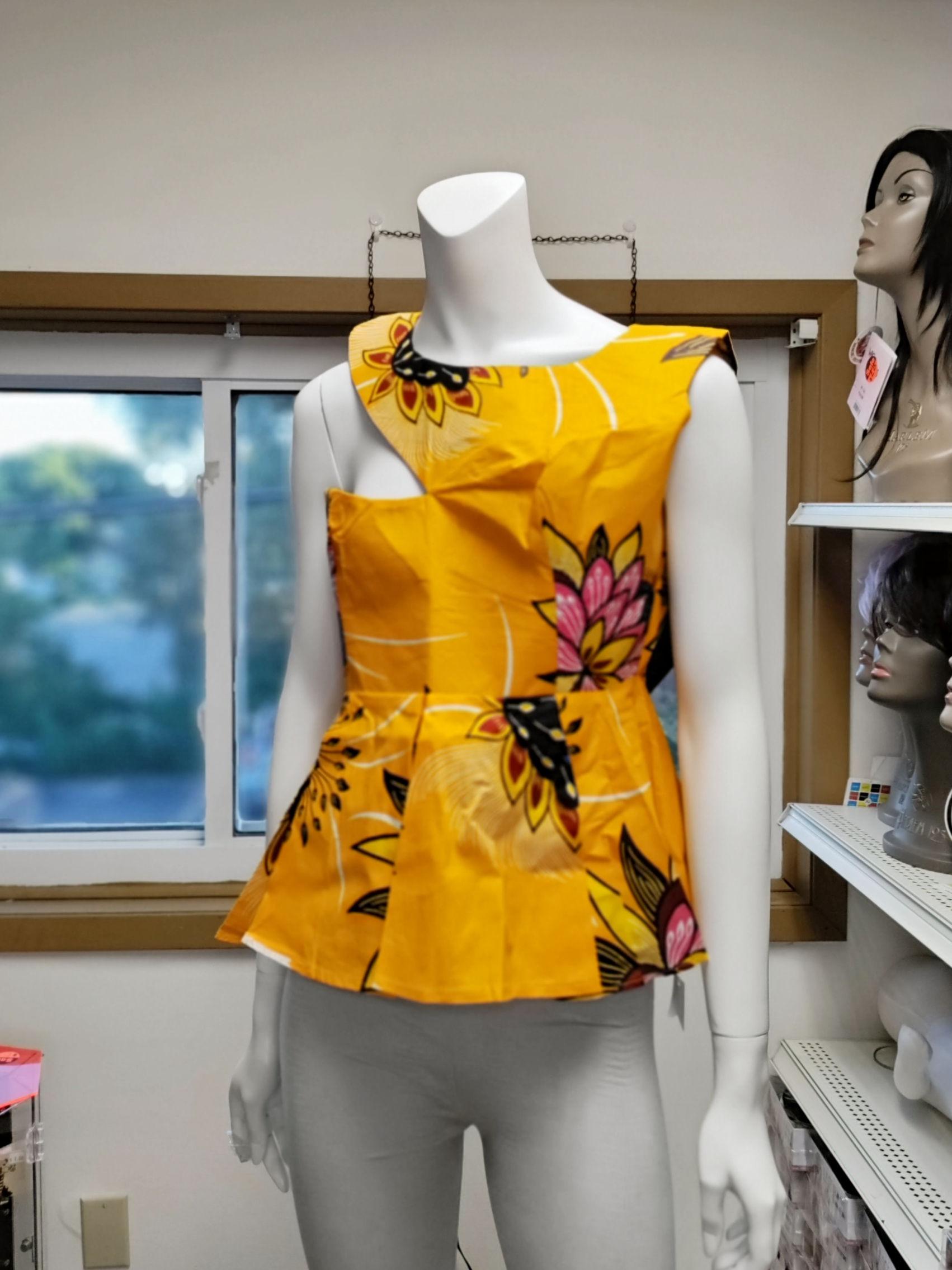 African Print Peplum Top
