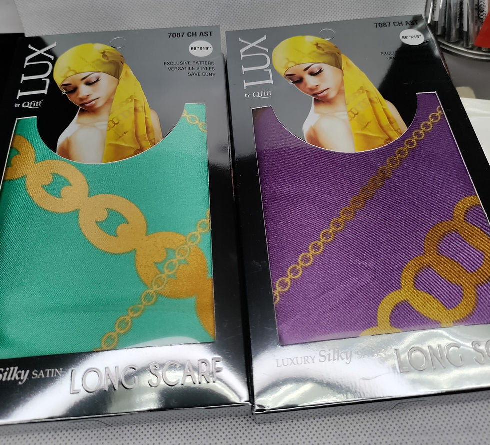 Thumbnail: Luxury Silky Satin Long Scarf - Chain Pattern
