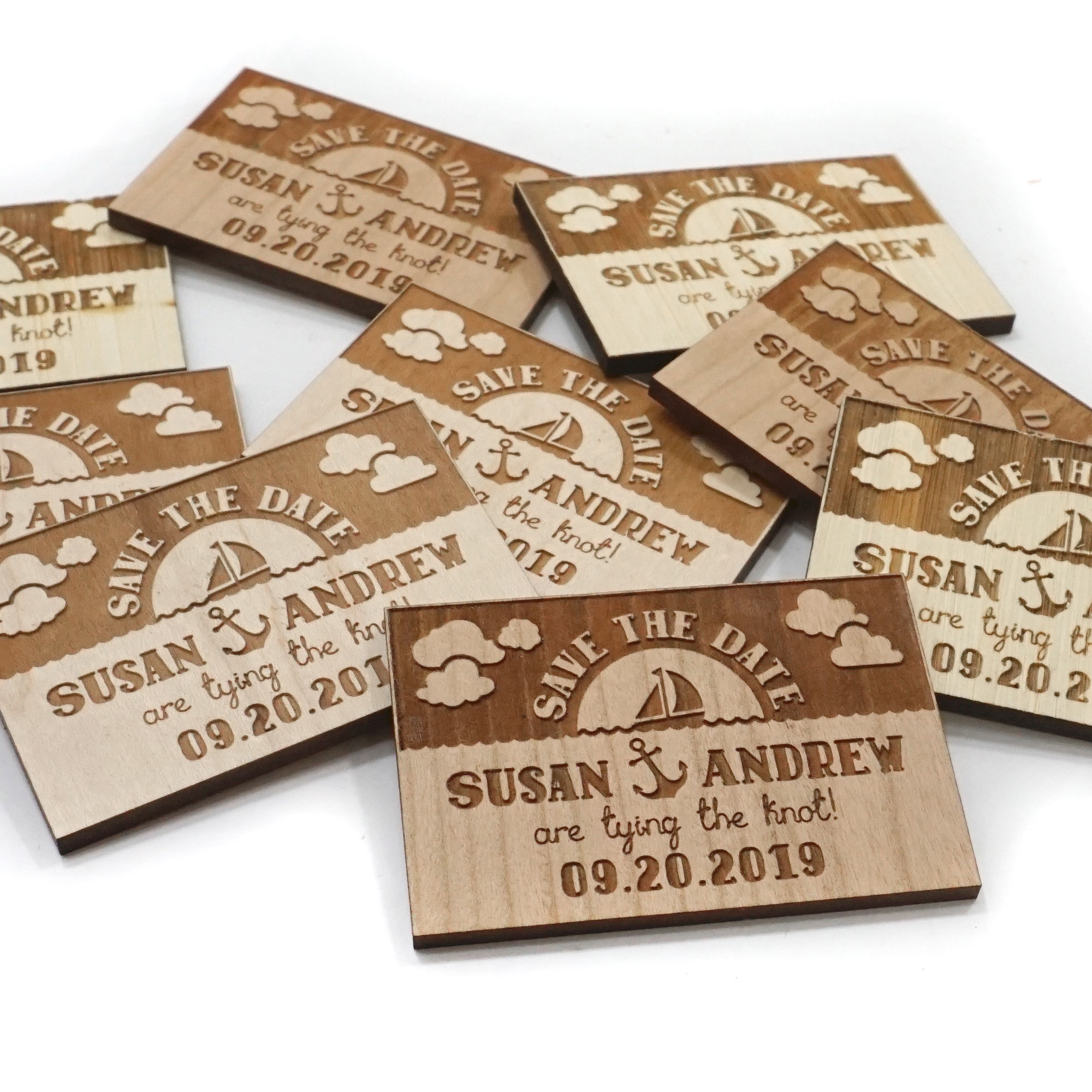 Sailboat and Sunset Nautical Theme Save the Date Fridge Magnet