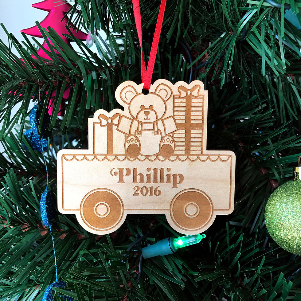 Thumbnail: Xmas Train Car with Presents Wooden Ornament 40016