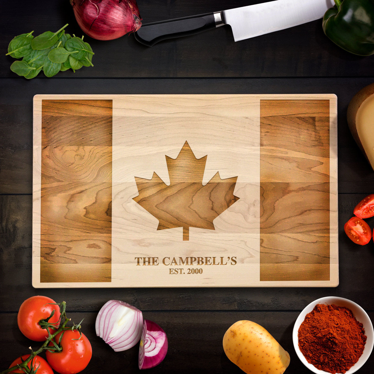 Canada Flag Personalized Cutting Board 10084