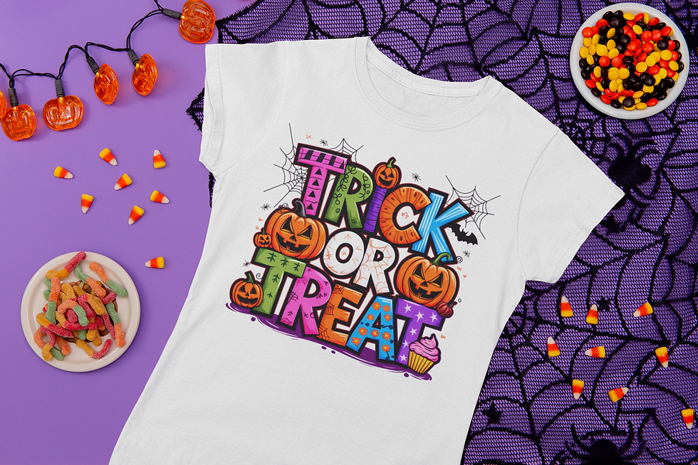 Trick or Treat Graphic Tee Halloween Shirt Spooky Season T-Shirt Fall Graphic Te