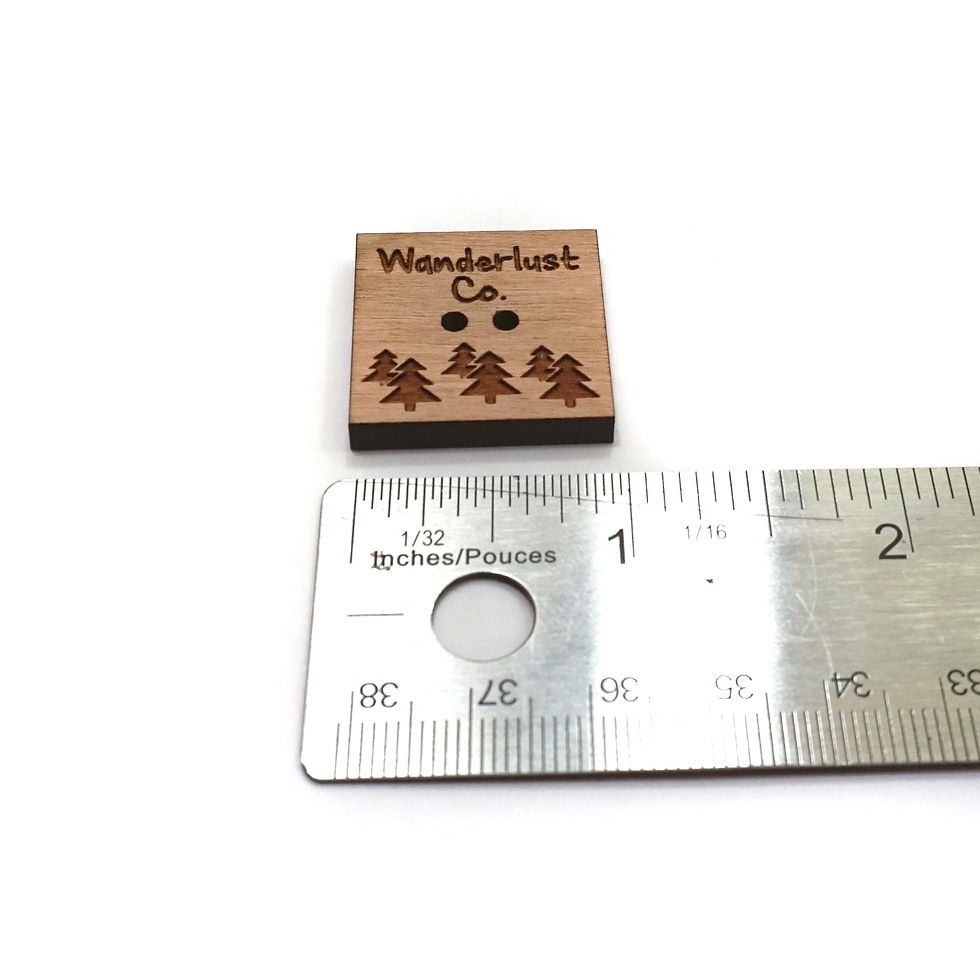 Thumbnail: Square shape wood tags straight edge with two holes 1 inch x 1 inch