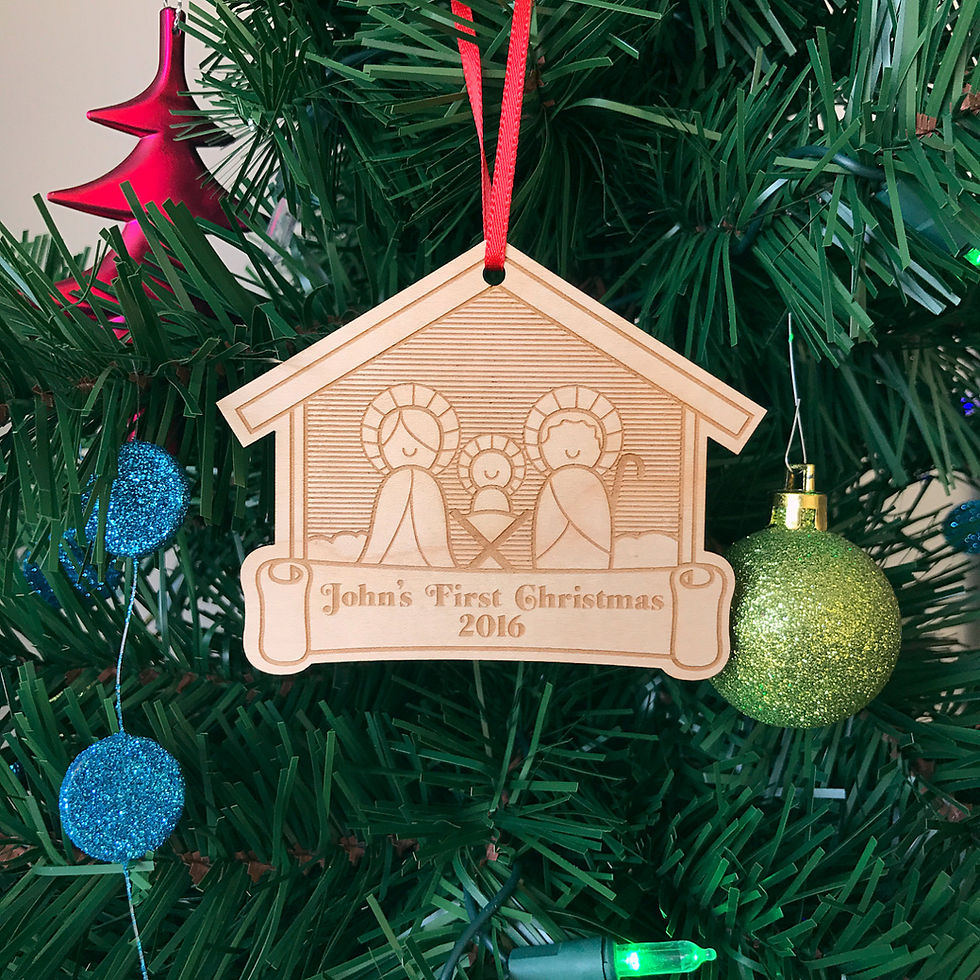 Thumbnail: Nativity Scene Wooden Christmas Ornament 40001