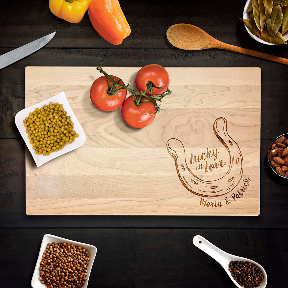 Lucky in Love Horse Shoe Cutting Board 10109