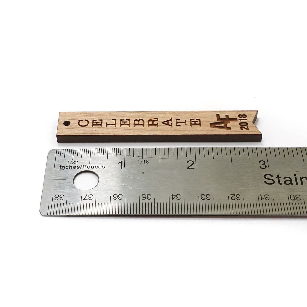 Thumbnail: Wooden Celebrate Banner Tags with one hole  3 inch x 0.5 inch