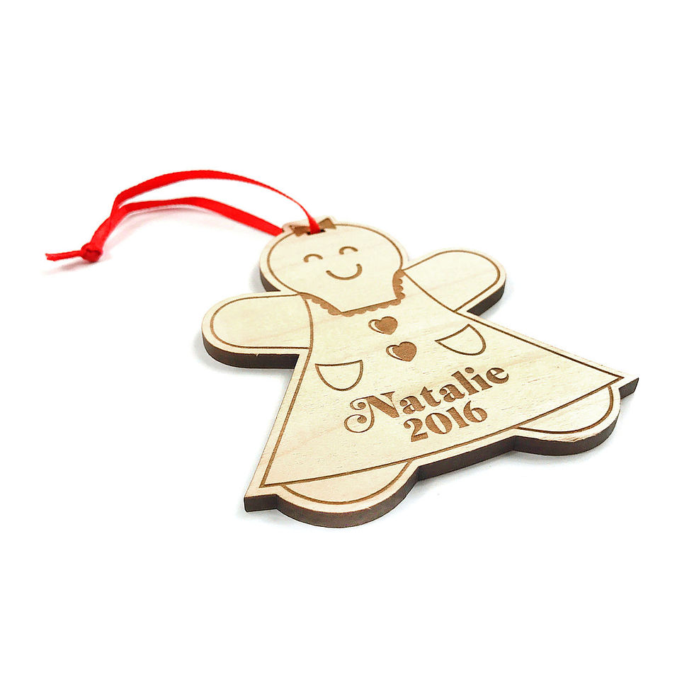 Gingerbread Girl Christmas Ornament Wooden 40011