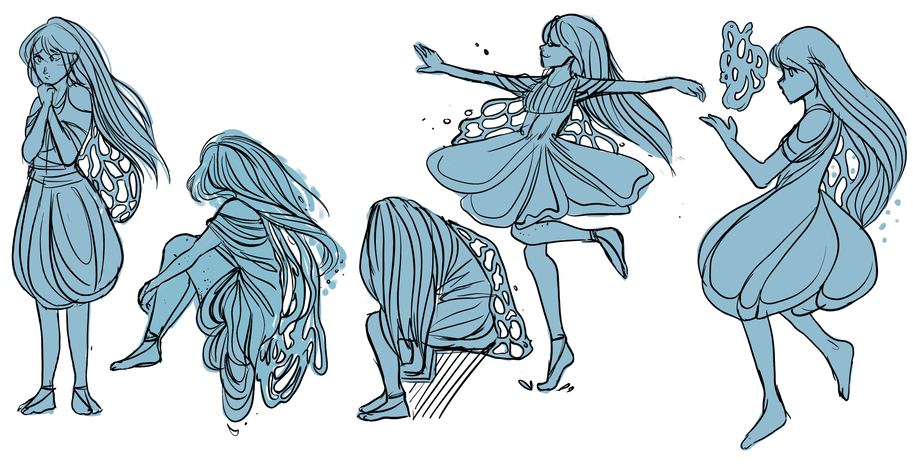 Diseño Chica de Agua Siluetas