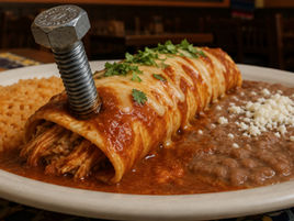 Chicken enchilada with a bolt